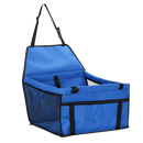 Assento ajustável para cães Jandel, acessório para transporte de cachorro em carro, em azul com suporte acolchoado.