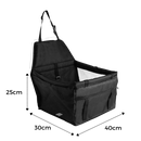 Assento ajustável para cães da marca Jandel, acessório para transporte de animais em veículos, com detalhes de dimensão.