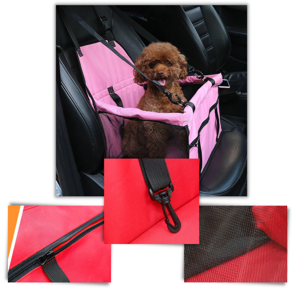 Assento ajustável para carro de cachorro da marca Jandel, acessório de proteção para transporte de cães.