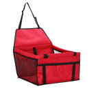 Assento ajustável para carro de cachorro Jandel, acessório para cães, com capa vermelha e suporte confortável para transporte seguro.