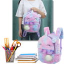 Mochila de pelúcia de unicórnio para meninas, sac à dos da marca Chamair, com design fofo e multicolorido.