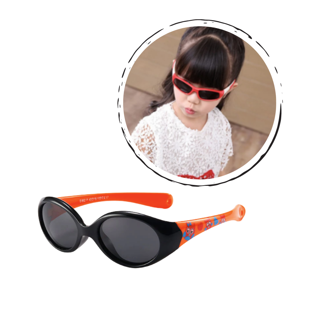Lunettes de soleil polarisées pour bébé Wrea com sangle, armação leve TR90, proteção UV para crianças de 0 a 3 anos.