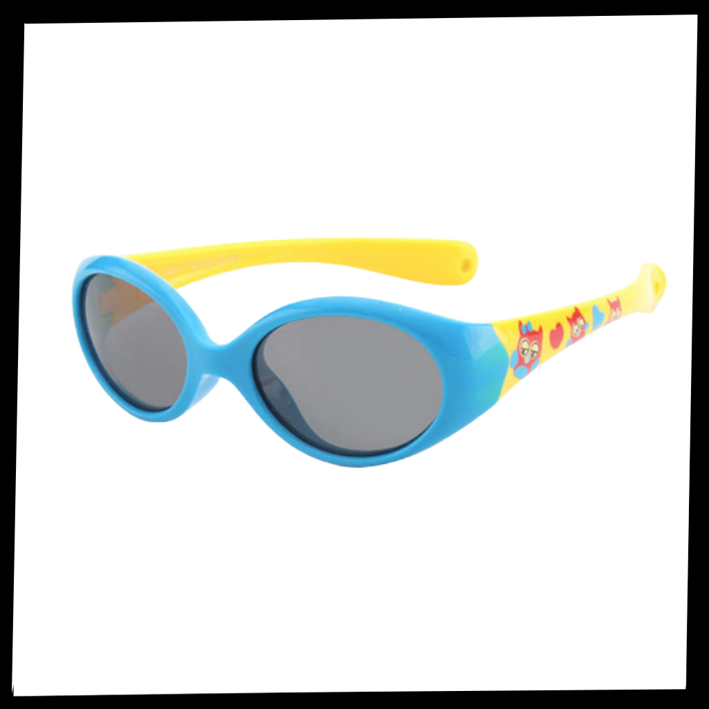 Óculos de sol polarizados para bebê Wrea com alça ajustável, ideal para crianças de 0 a 3 anos, proteção contra raios UV.