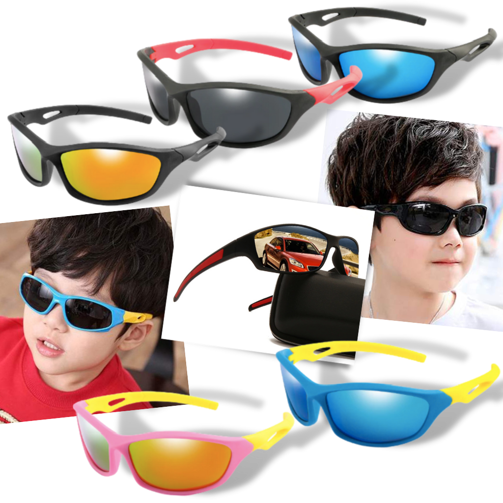 Óculos de sol esportivos polarizados para crianças da Trust Optics com faixa ajustável para idades entre 4 a 15 anos