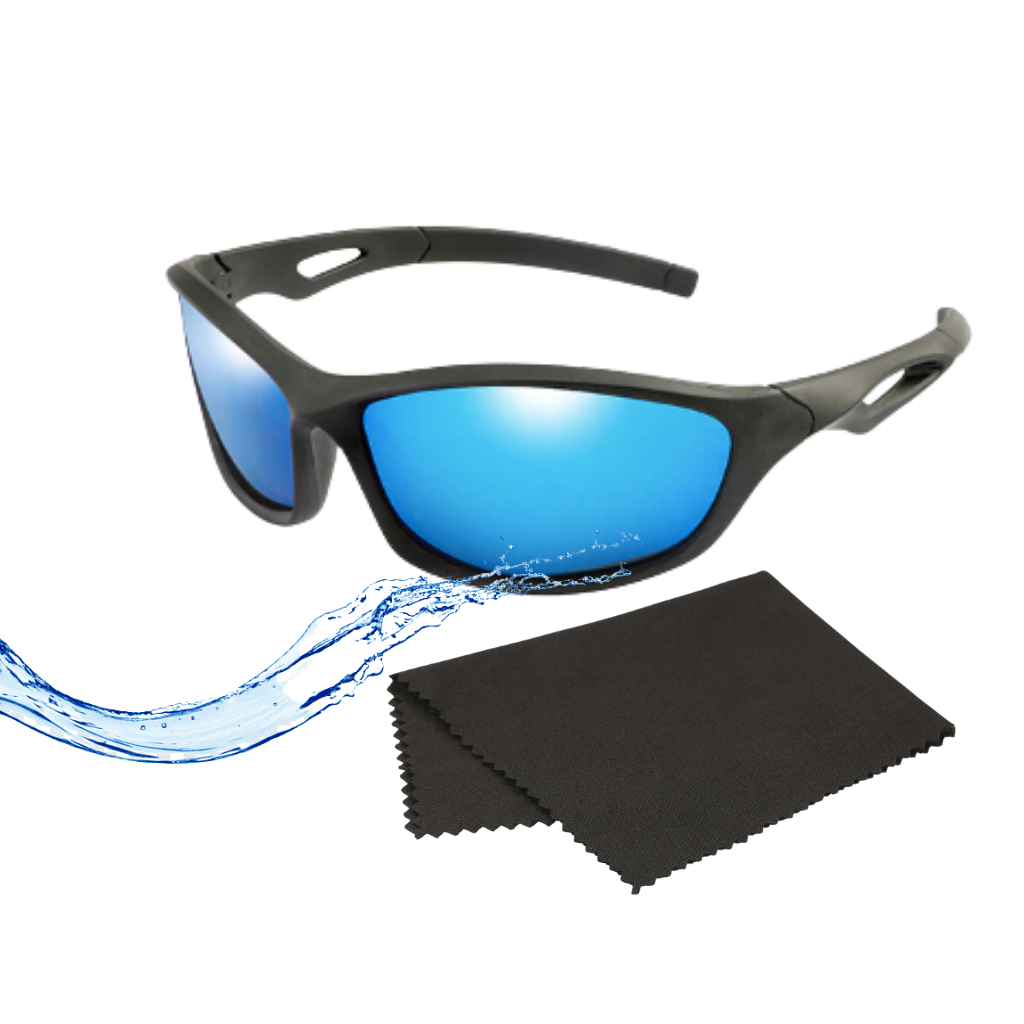 Óculos de sol esportivos polarizados para crianças Trust Optics com faixa, proteção UV e design fácil de limpar para idades de 4 a 15 anos.