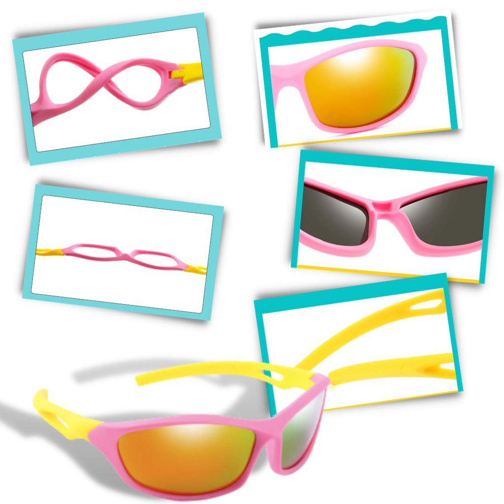Óculos de sol esportivos polarizados para crianças com alça, marca Trust Optics, design confortável para idades 4 a 15 anos.