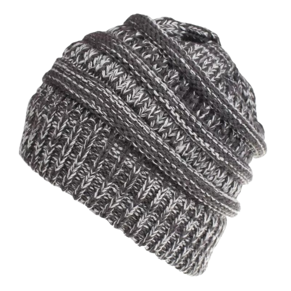 Chapéu boné com abertura para rabo de cavalo, estilo inverno, cor cinza claro, marca Nyfashion101, ideal para cabelos presos