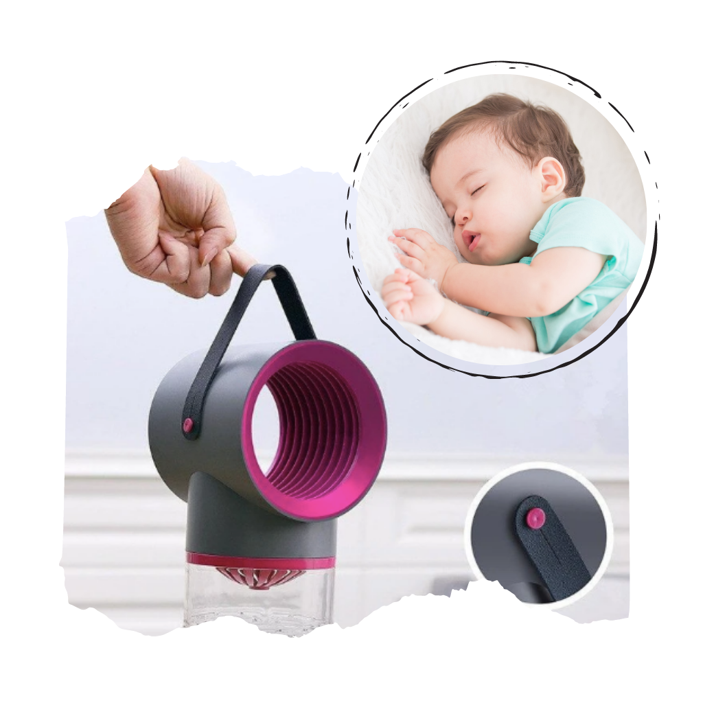 Lâmpada LED portátil anti-mosquito da Dcenta, desinsetizadora USB com alça para uso seguro e fácil.