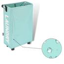 Cesto de roupa portátil com rodas da Tradecan, resistente à água, ideal para armazenamento de roupas de lavanderia.