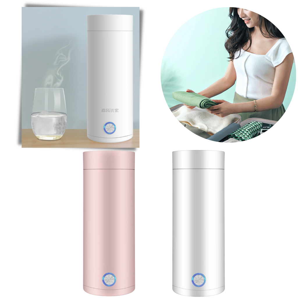 Chaleira elétrica portátil Petmoko de 400ml para aquecer água, compacta e prática para uso na cozinha.