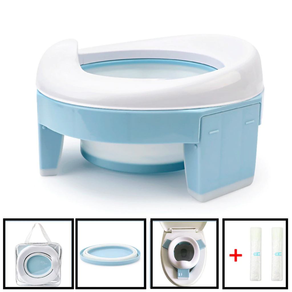 Pot de aprendizado 3 em 1 para bebês, marca Baby Trend, com design flexível para treinar o uso do banheiro por crianças pequenas.