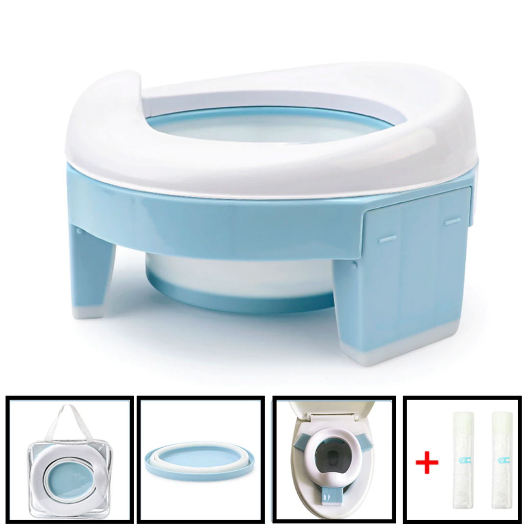 Pot de aprendizado 3 em 1 para bebês, marca Baby Trend, com design flexível para treinar o uso do banheiro por crianças pequenas.