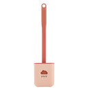 Escova de banheiro de silicone Dengmore na cor rosa, com suporte protetor, ideal para higiene e limpeza do banheiro.
