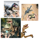 Dinossauro de brinquedo controlado por rádio, acessório para veículos radiocommandados, marca Banggood, mostra detalhes coloridos e realistas.