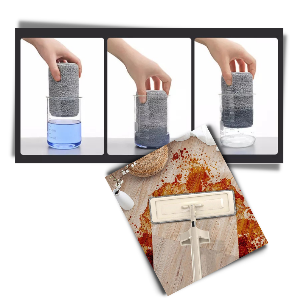 Três panos de reposição Oxodoi para limpeza doméstica, ideais para mop e manutenção de ambientes limpos.