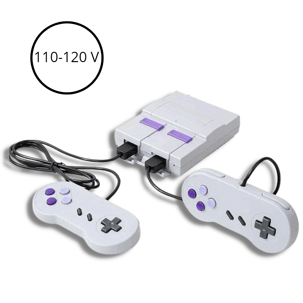 Console de jogos retro Vito, mini console de videogame com design clássico e controles integrados.