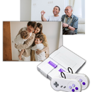 Console de jogos retro Vito, mini console de videogame com design clássico, exibindo tela com jogos familiares.