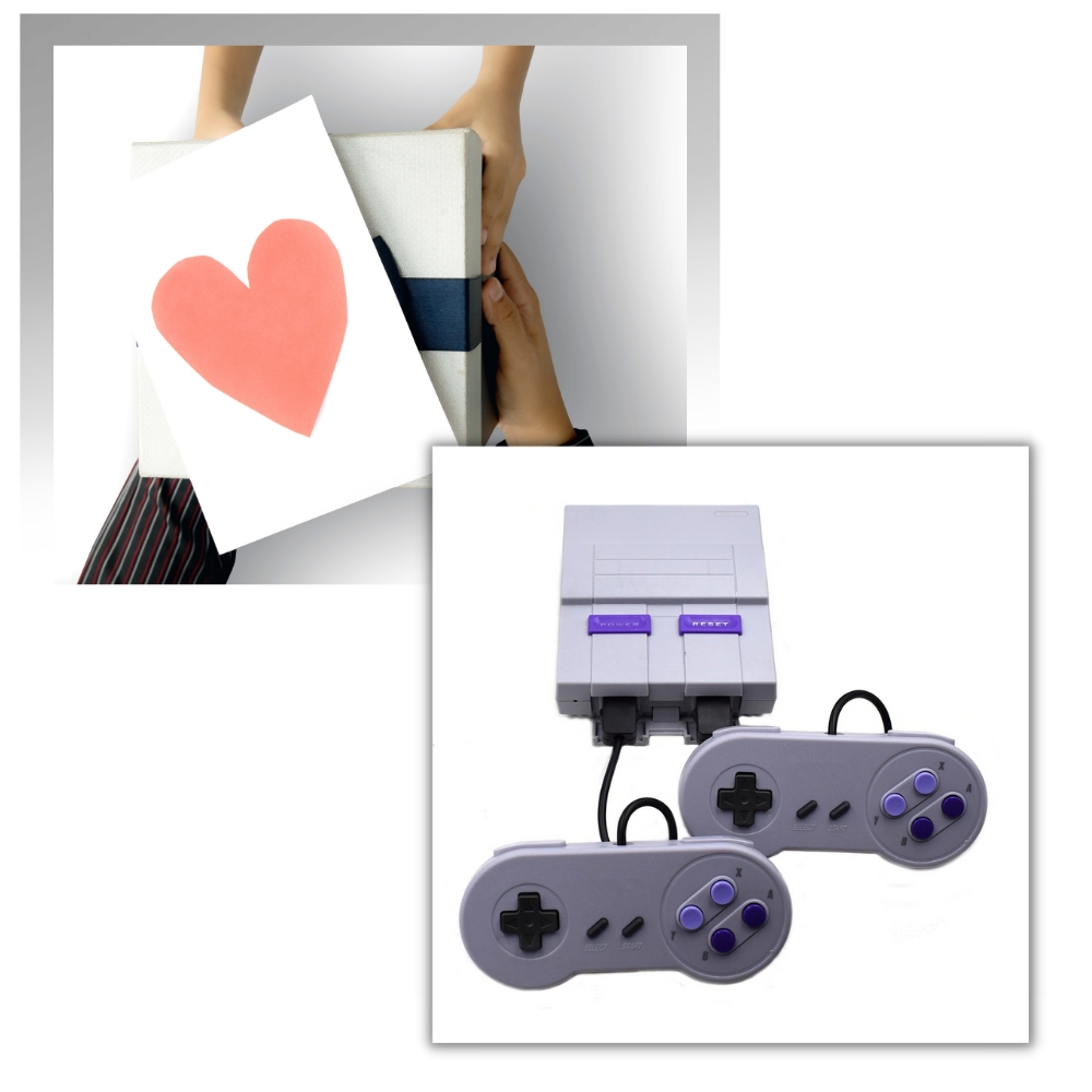 Mini console de jogos retro Vito com botões coloridos e tela pequena, ideal para diversão nostálgica de jogos clássicos.