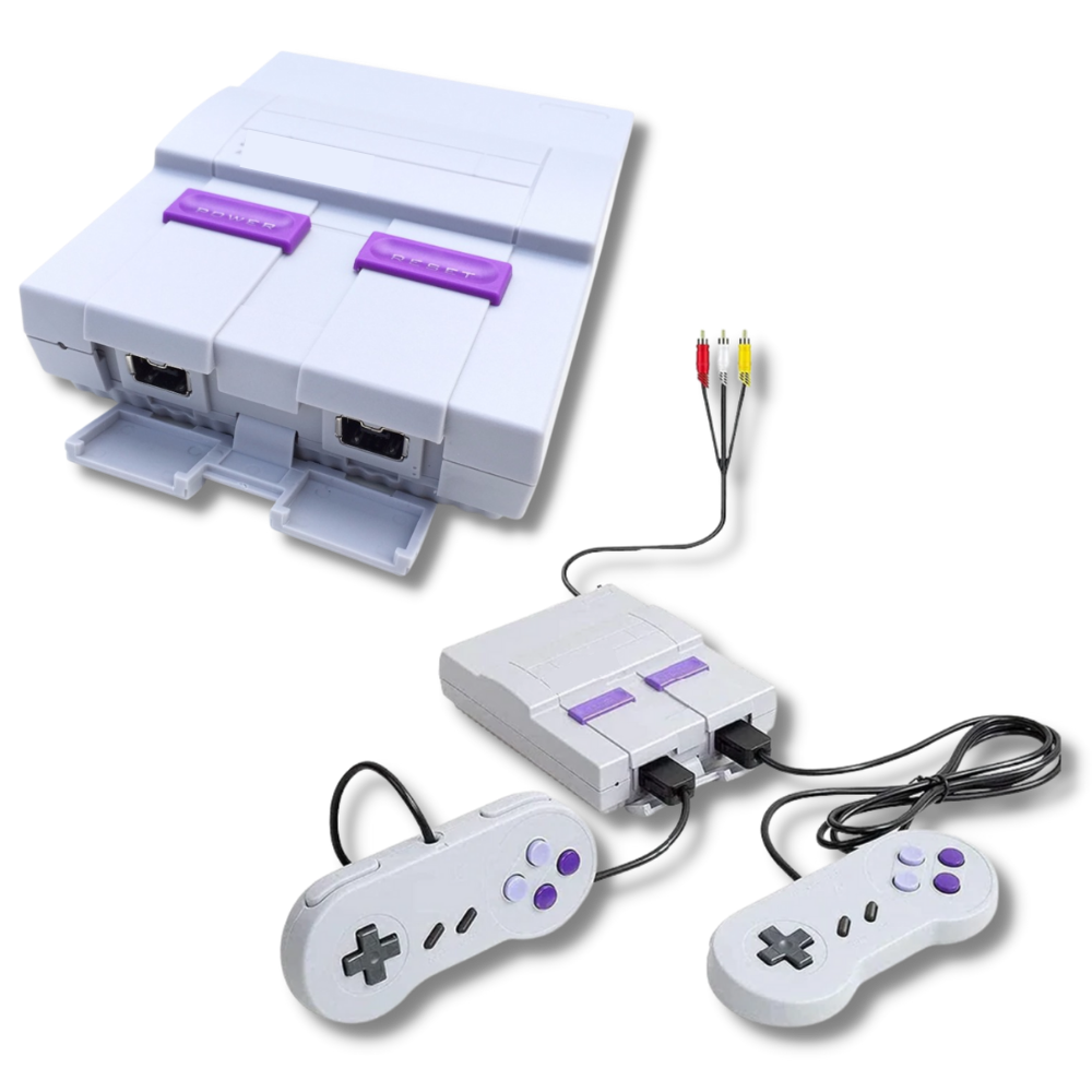 Mini console de jogos retro Vito com controle e tela, ideal para diversão nostálgica em tamanho compacto.