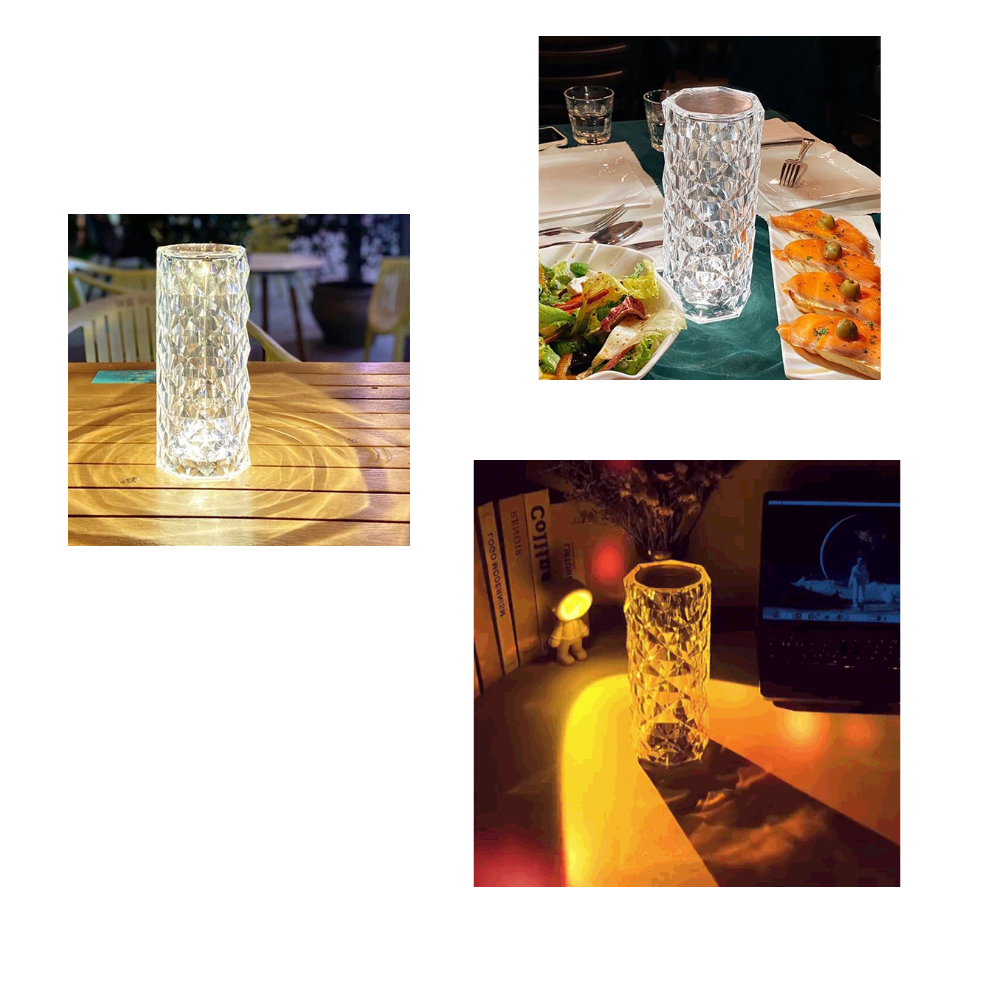 Lâmpada de cristal de luxo para mesa com acabamento em rosa, iluminação elegante e design sofisticado da marca Thysbg73731100