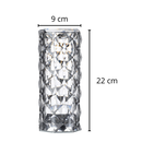 Lâmpada de luxo em cristal para mesa, design elegante, com acabamento brilhante e iluminação suave.