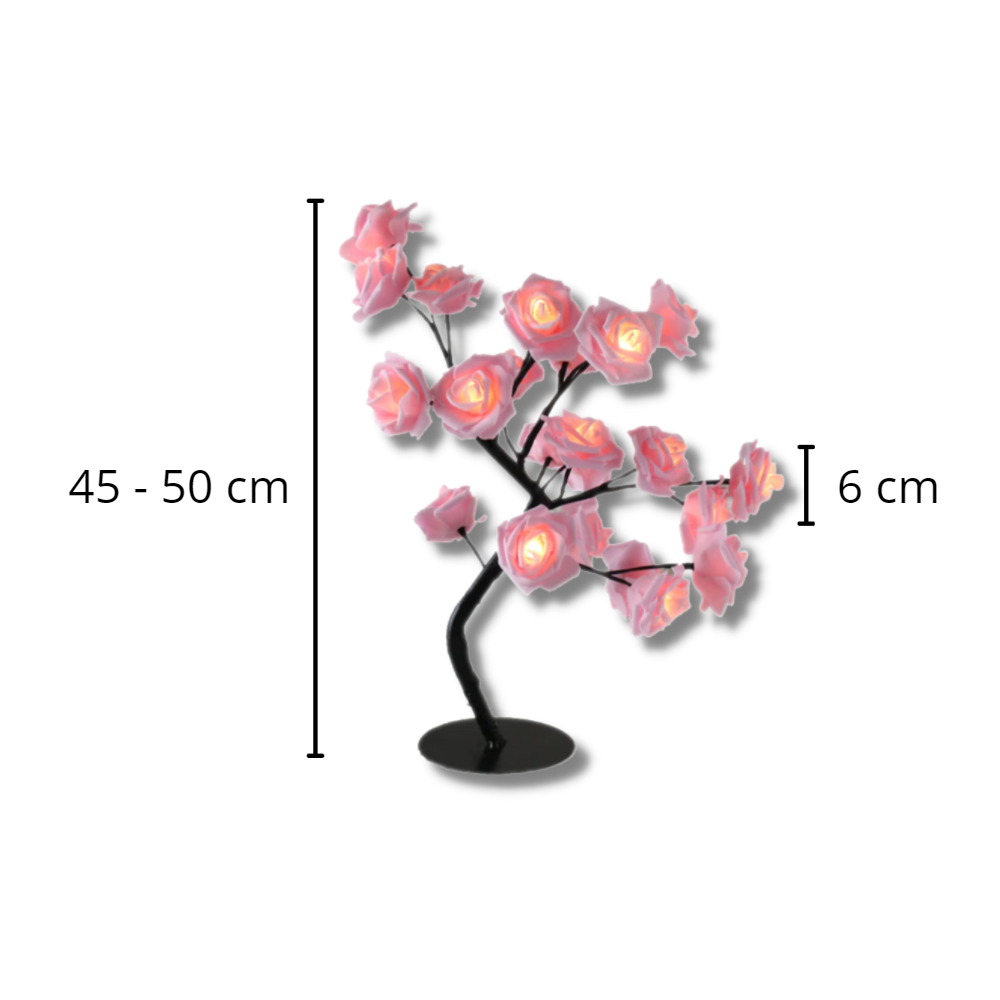 Lâmpada decorativa em forma de rosa artificial da Sunnimix, com design de árvore de rosas em imagem de alta qualidade.