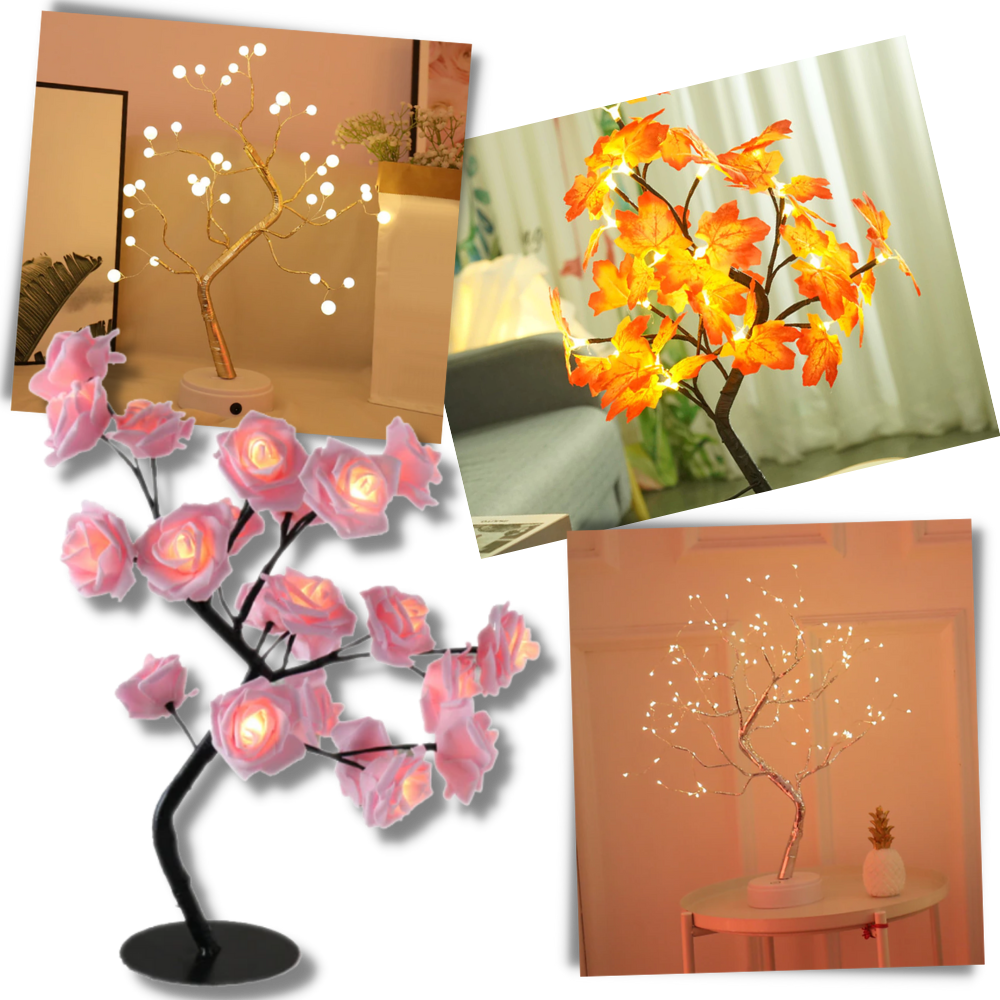 Lâmpada decorativa em forma de rosa artificial da Sunnimix, com design de árvore de rosas, ideal para decoração de ambientes.