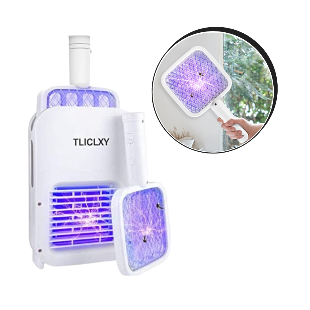 Raquete elétrica anti-mosquito recarregável da Smileol, leve e portátil para desinsetização eficiente contra mosquitos.