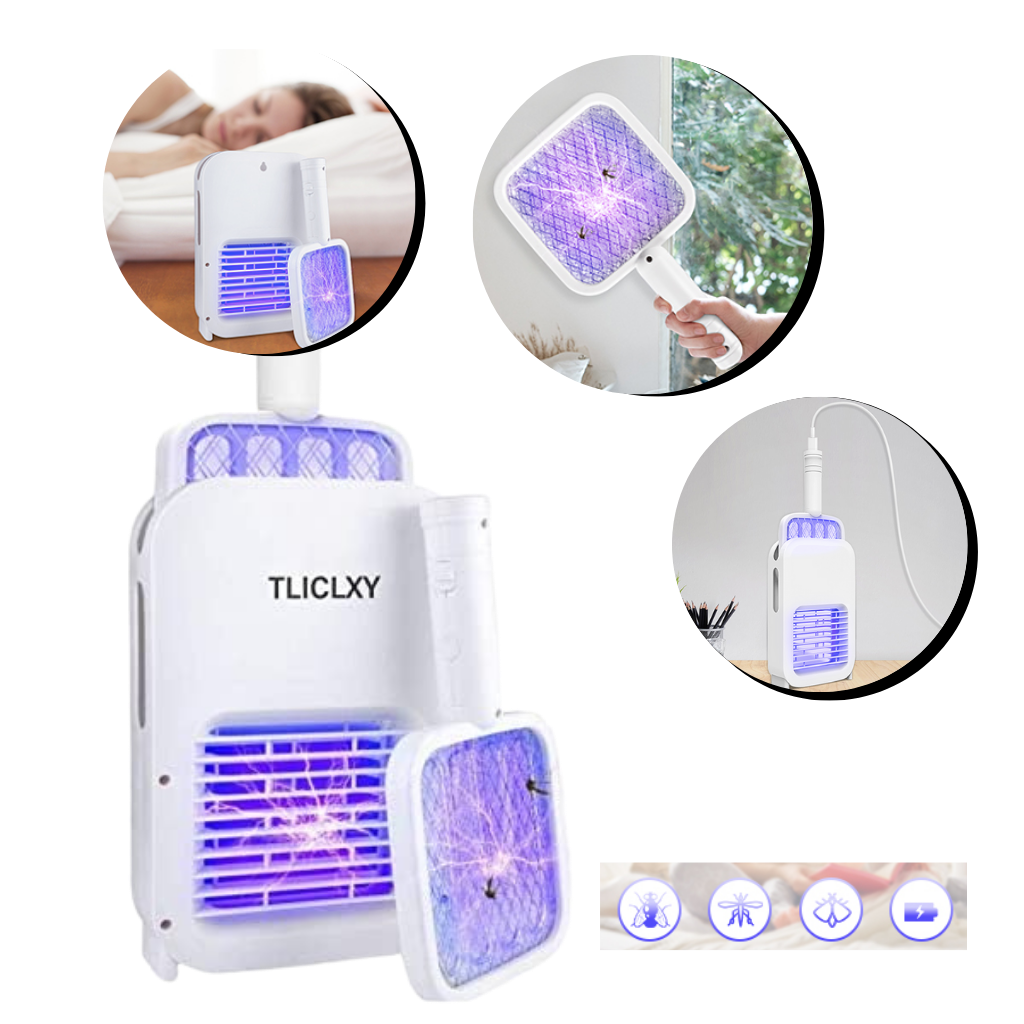 Lâmpada elétrica anti-mosquito recarregável da Smileol, dispositivo de desinsetização portátil com luz de LED para matar mosquitos.