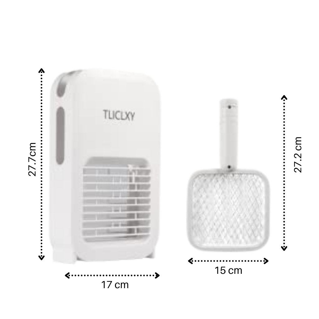 Raquete elétrica anti-mosquito recarregável da Smileol com luz LED para desinsetização eficaz contra mosquitos.
