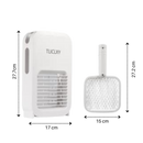 Raquete elétrica anti-mosquito recarregável da Smileol com luz LED para desinsetização eficaz contra mosquitos.