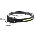 Lanterna frontal LED recarregável Jinyi com ajuste de cabeça e luz brilhante, ideal para atividades ao ar livre e trabalhos.