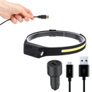 Lanterna frontal LED recarregável Jinyi, com fita ajustável e luz brilhante para atividades ao ar livre.