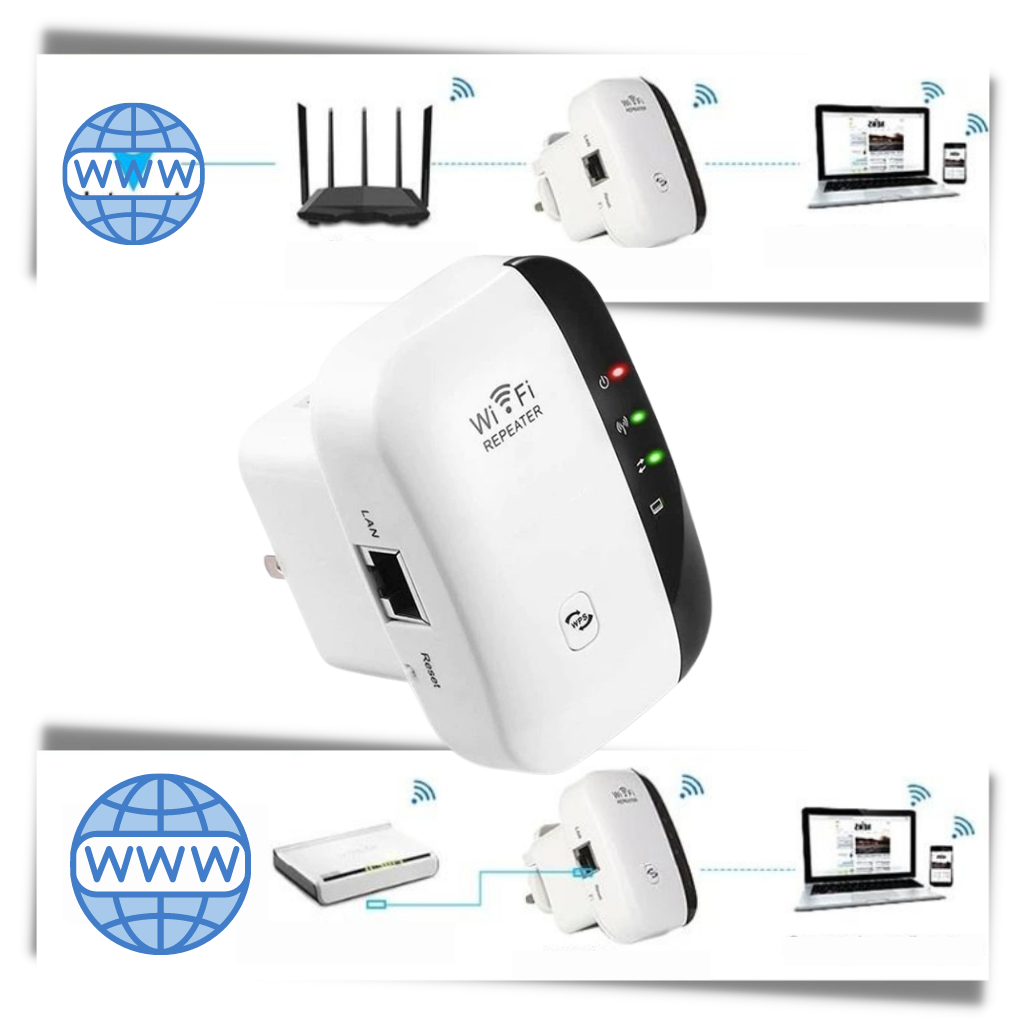 Amplificador de sinal WiFi portátil Easyidea com modo remoto, melhora o alcance e a força do sinal de internet sem fio.