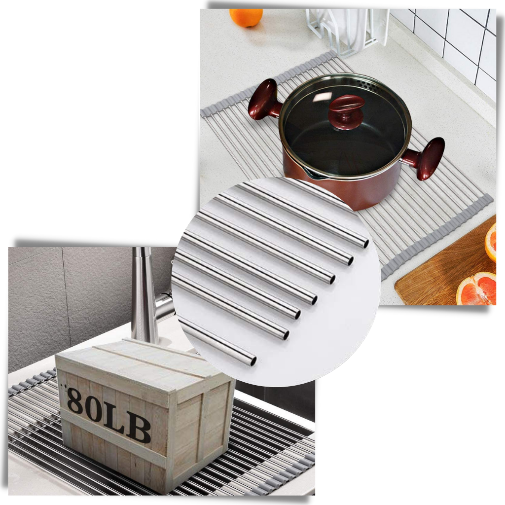 Escorredor retrátil em aço inoxidável para louças e alimentos, resistente e durável, acessório de utensilios de cozinha Pipishell