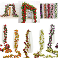 Guirlanda de rosas artificiais da Eastjing, decorativa, com rosas vermelhas e verdes, ideal para decoração de ambientes.