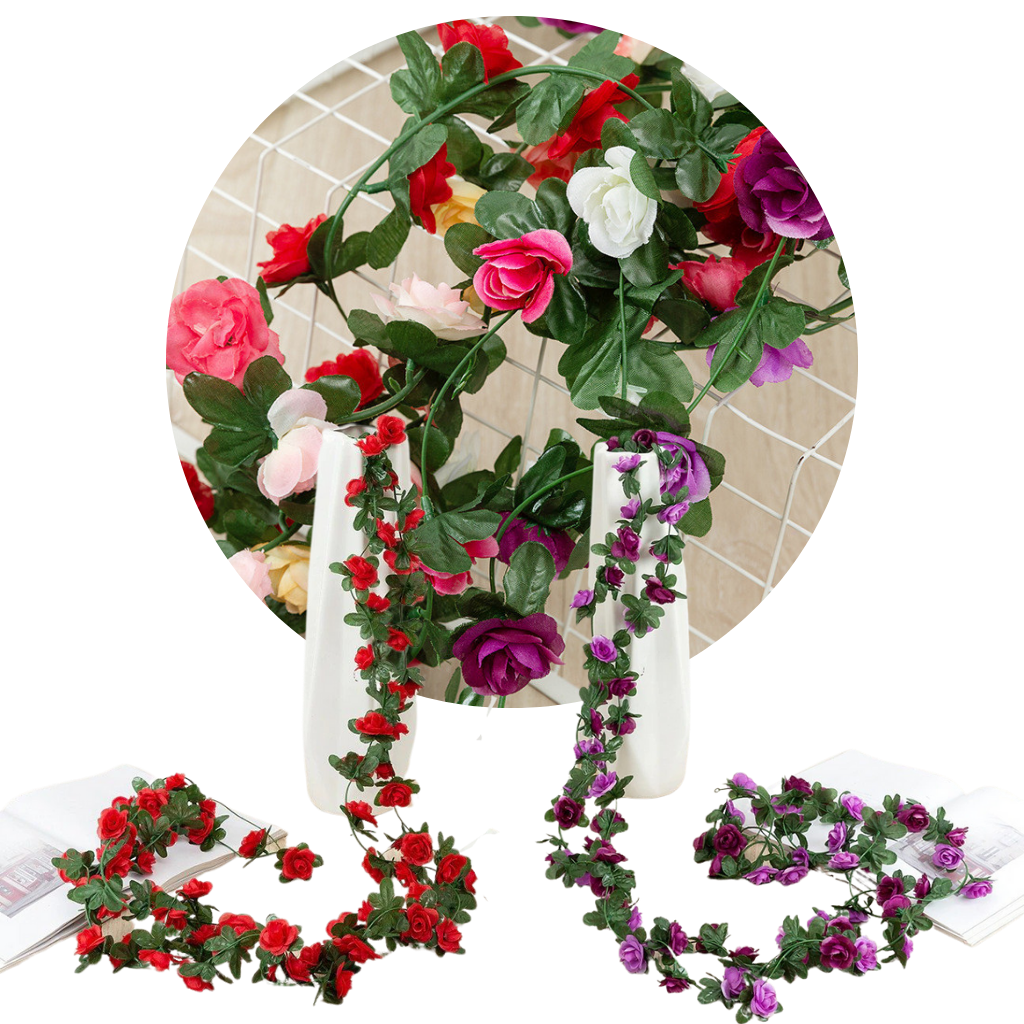 Guirlanda de rosas artificiais da Eastjing, flores coloridas com materiais de alta qualidade para decoração elegante.