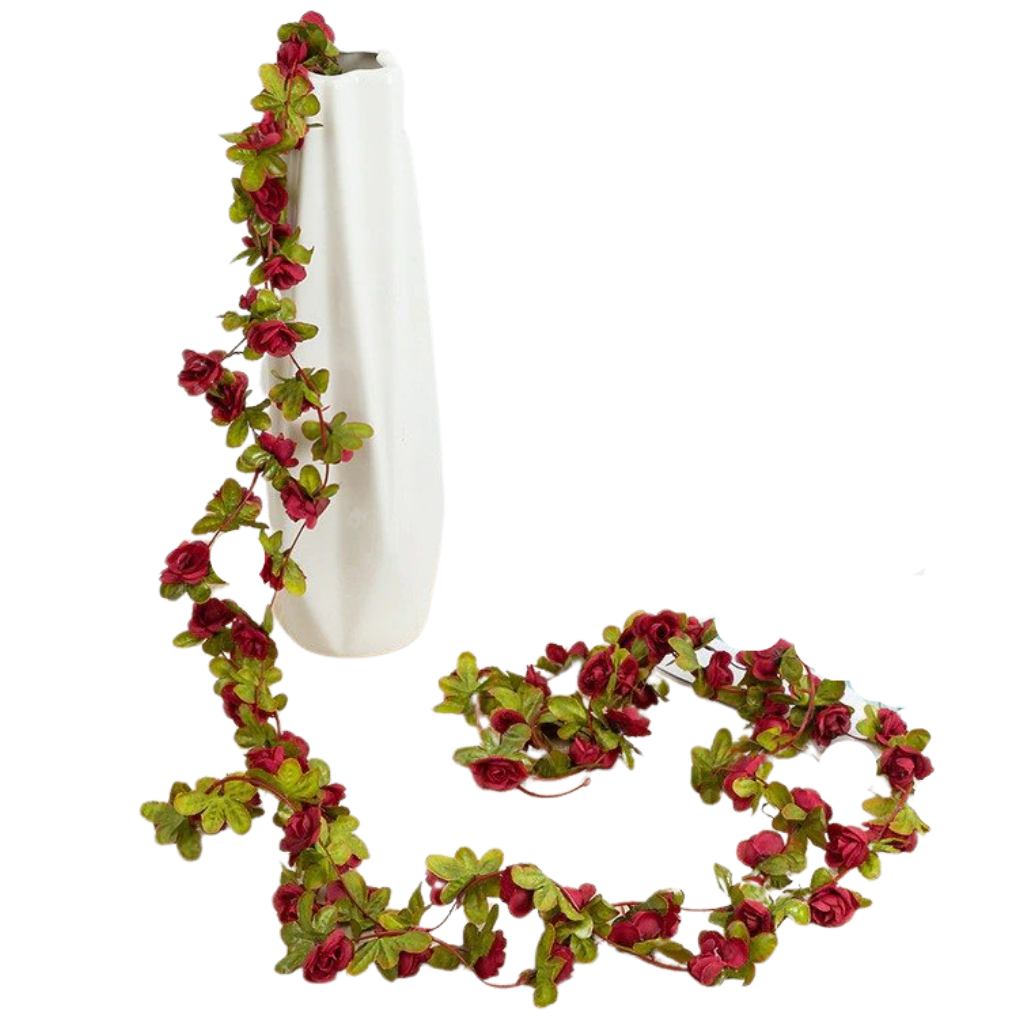 Guirlanda de rosas artificiais vermelhas Eastjing, flores decorativas realistas para decoração de ambientes.