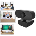 Webcam USB HD 1080p da Dp-Iot com microfone e lente rotativa, ideal para videoconferências e streaming.