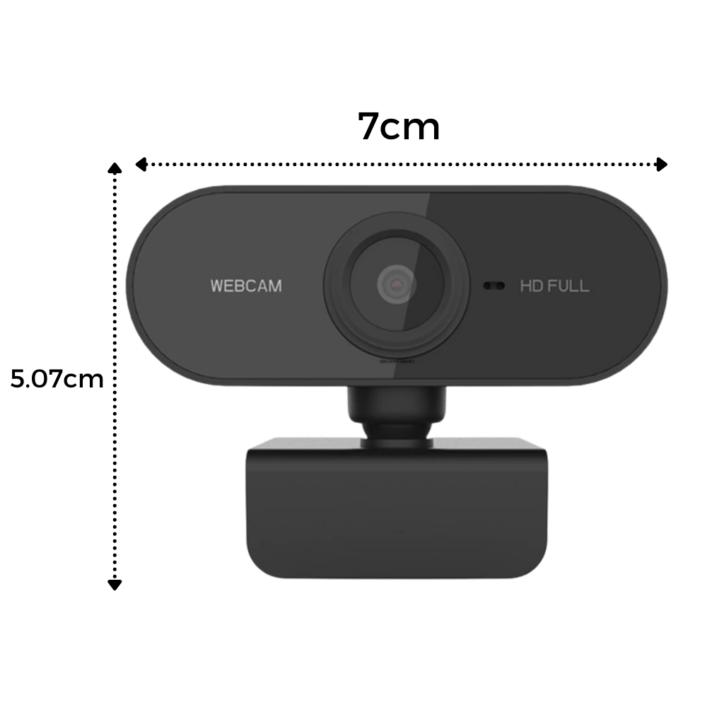 Webcam USB HD 1080p rotativa com microfone da Dp-Iot, ideal para videoconferências e streaming, com design compacto.