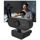 Webcam USB HD 1080p rotativa com microfone da Dp-Iot, ideal para transmissões ao vivo com vídeo nítido e som claro.