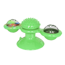 Brinquedo para gato Jandel, moinho de vento rotativo com escova, divertido e interativo para entretenimento felino em verde
