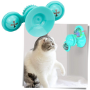 Brinquedo para gato Jandel com moinho de vento rotativo e escova, com ventosa para fixar em superfícies e estimular o gato.