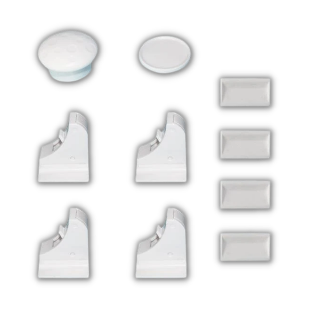 Kit com 4 fechaduras magnéticas brancas para armários, segurança para crianças, acessórios de segurança para bebês Mafanikio