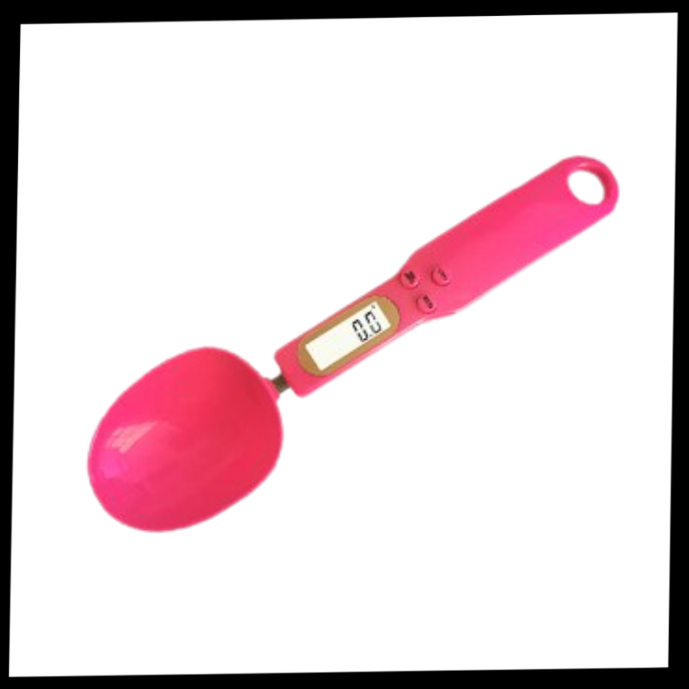 Colher medidora de peso com visor LCD para cozinha, utensílio de medição preciso e fácil de usar.