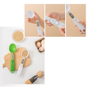 Cuillère à balance de mesure avec écran LCD, ustensile de cuisine intelligent, en plastique noir et écran digital visible.