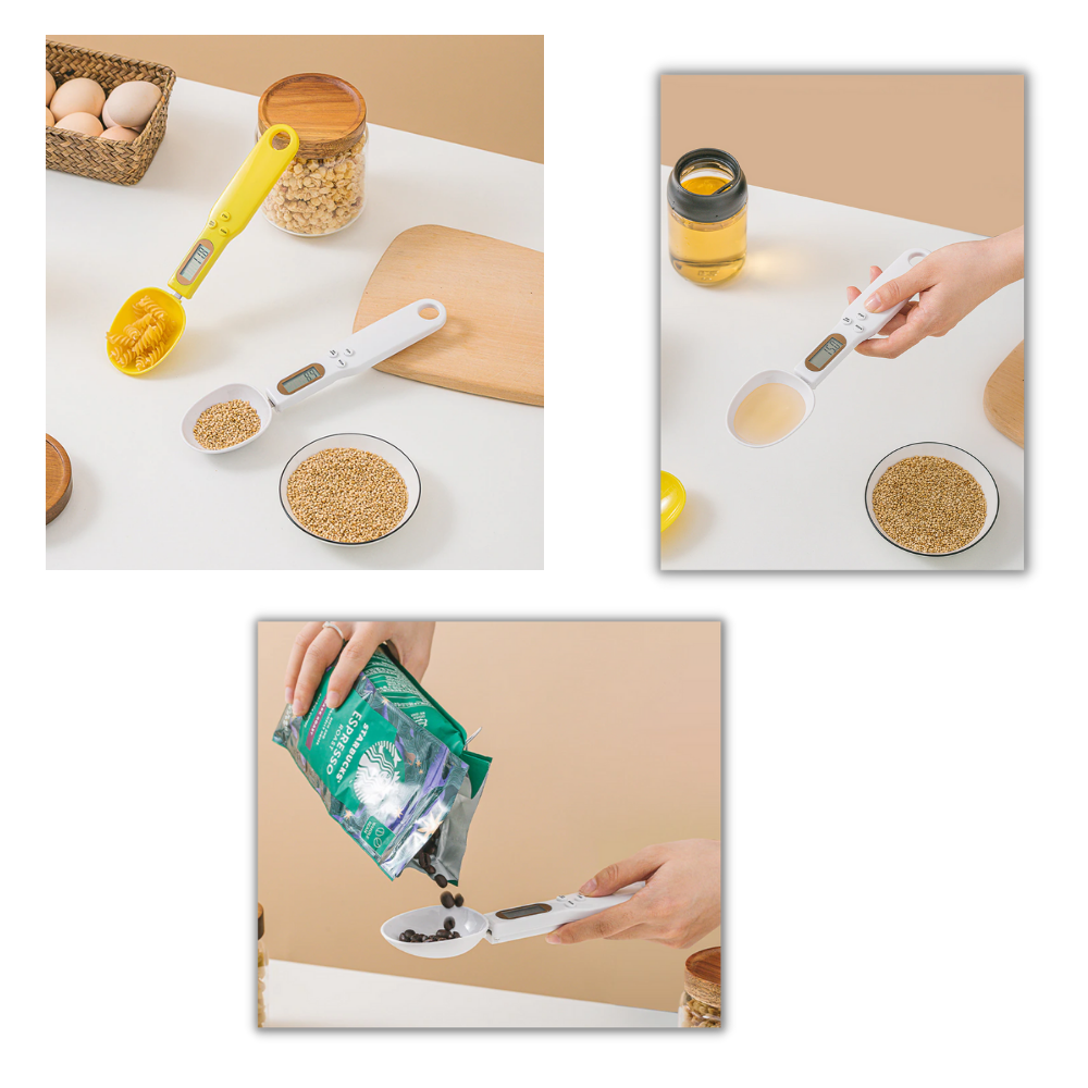 Colher de medição com balança de precisão, display LCD, utensílio de cozinha da marca Genérica, para medições exatas.