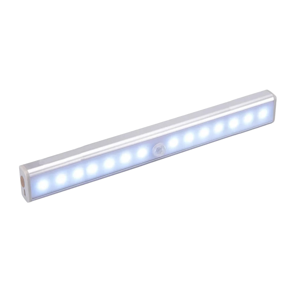 Luminária LED magnética Seenda com sensor de movimento, 21cm, iluminando ambientes com luz branca eficiente.