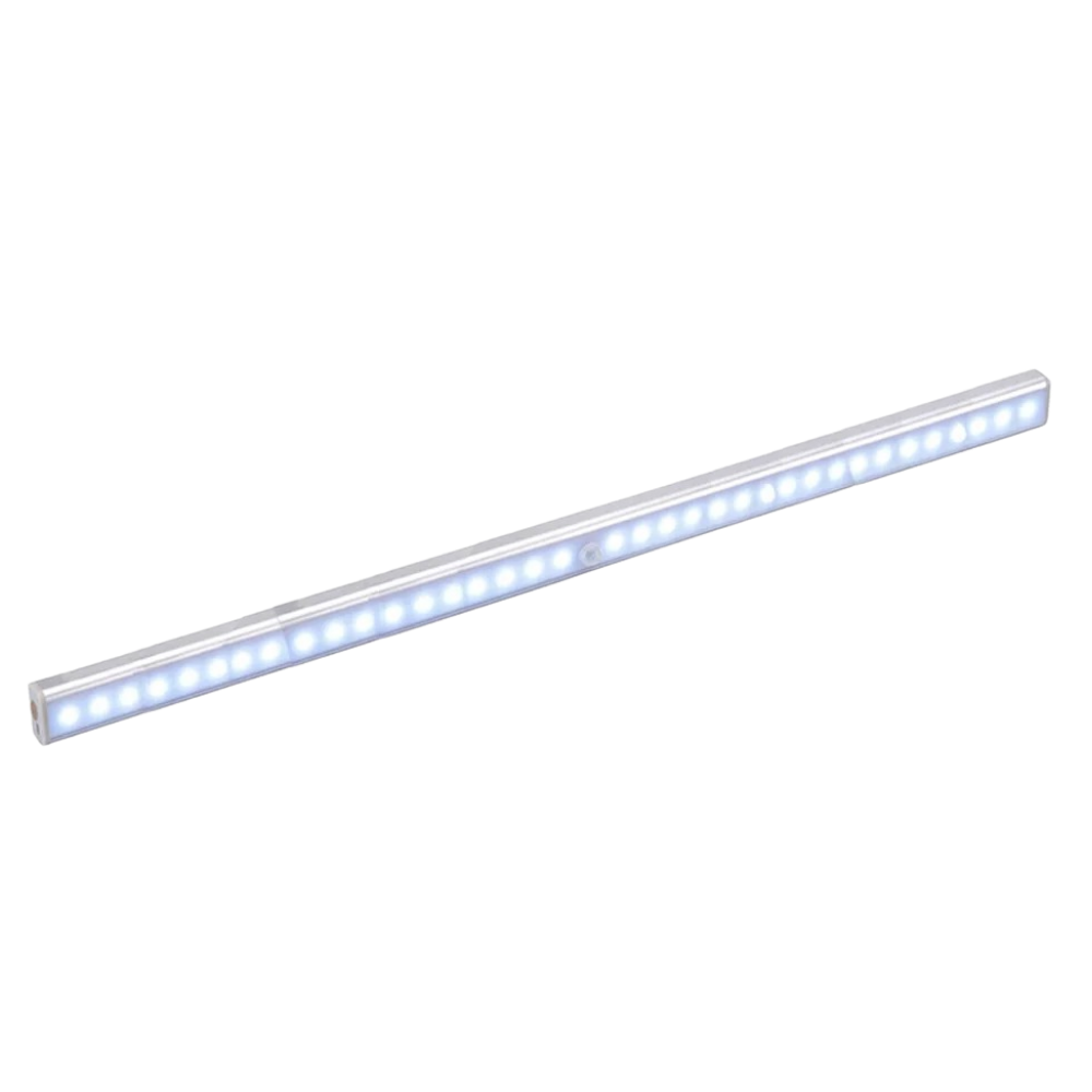 Luminária LED magnética Seenda com sensor de movimento, iluminando áreas com luz branca, 50cm de comprimento.
