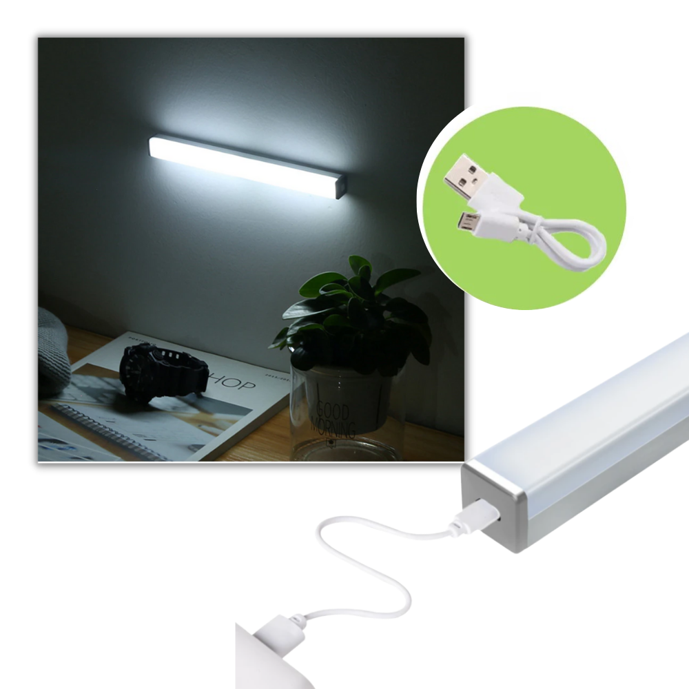 Luminária LED magnética Seenda com sensor de movimento, luz USB portátil e iluminação eficiente para ambientes internos.